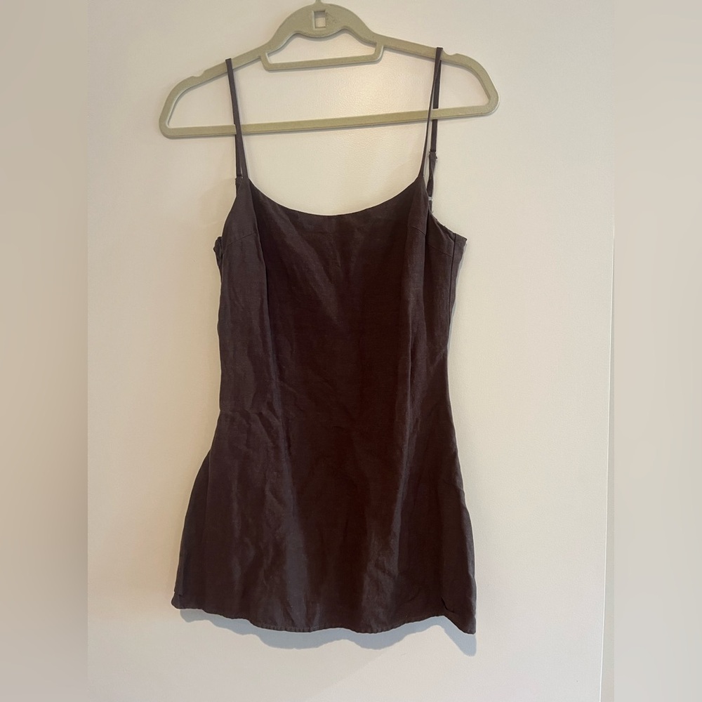 Princess Polly Brown Linen mini dress